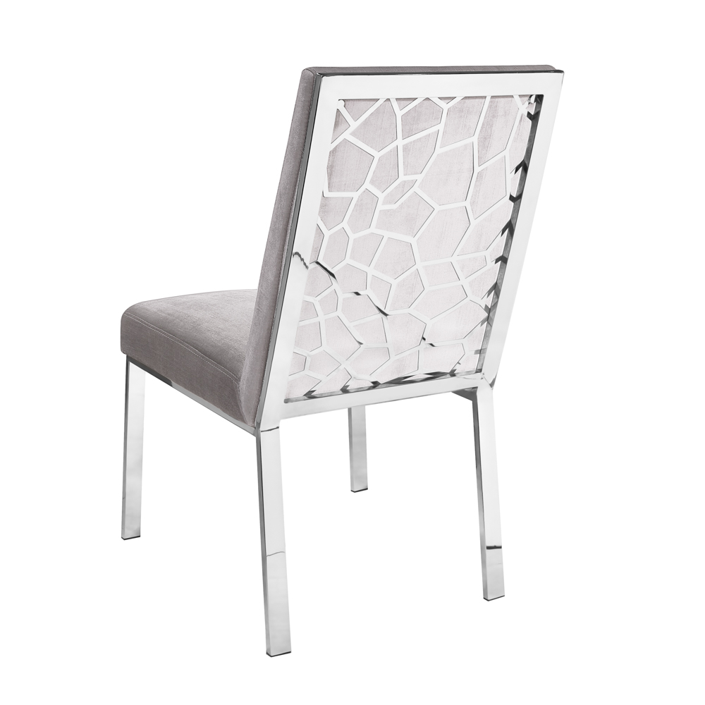Wellington Dining Chair: Grey Velvet